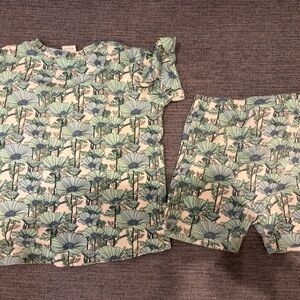 Kate Quinn 2T short sleeve boxy tee & pj shorts aqua poppy